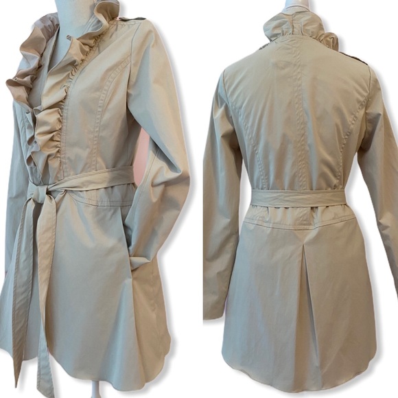 Willi Smith Jackets & Blazers - WILLI SMITH Ruffle Collar Zip Front Trench Coat